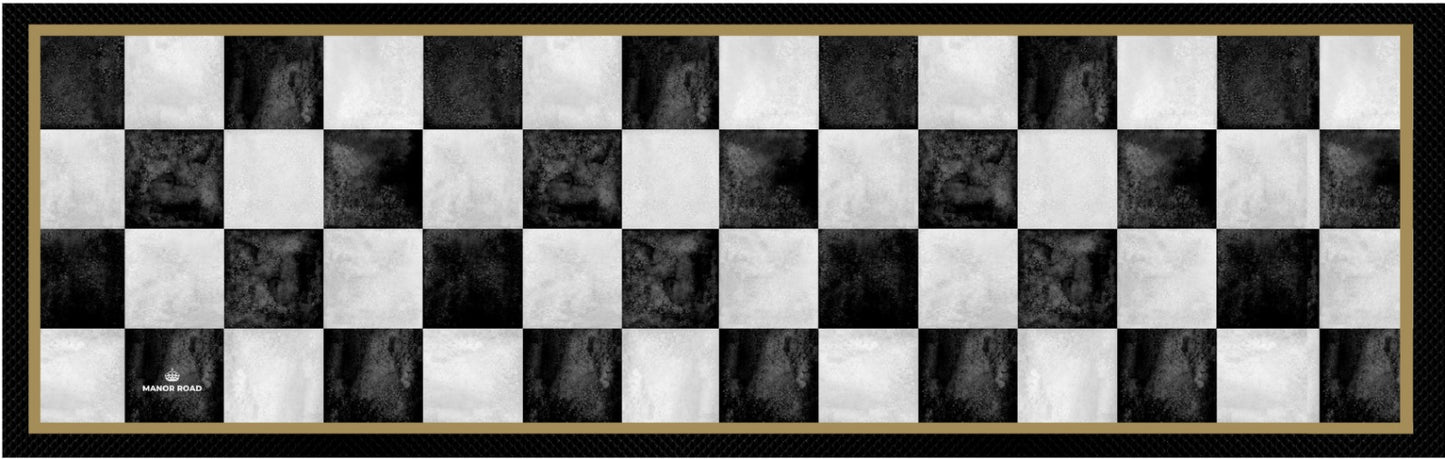 Manor Road Marble Check Large Bar Mat
