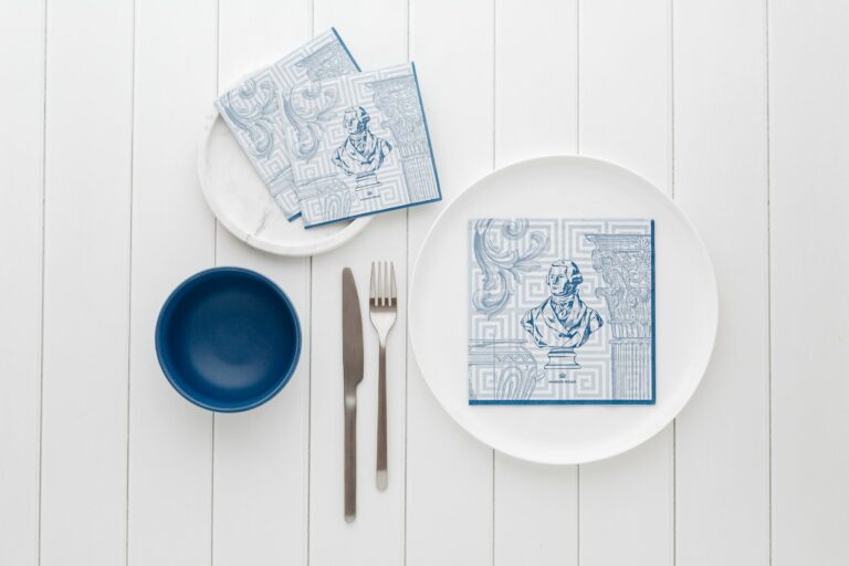 Manor Road Blue Greek Cocktail Napkins