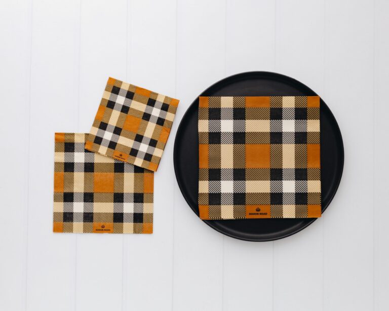 Manor Road Classic Plaid Cocktail Napkins