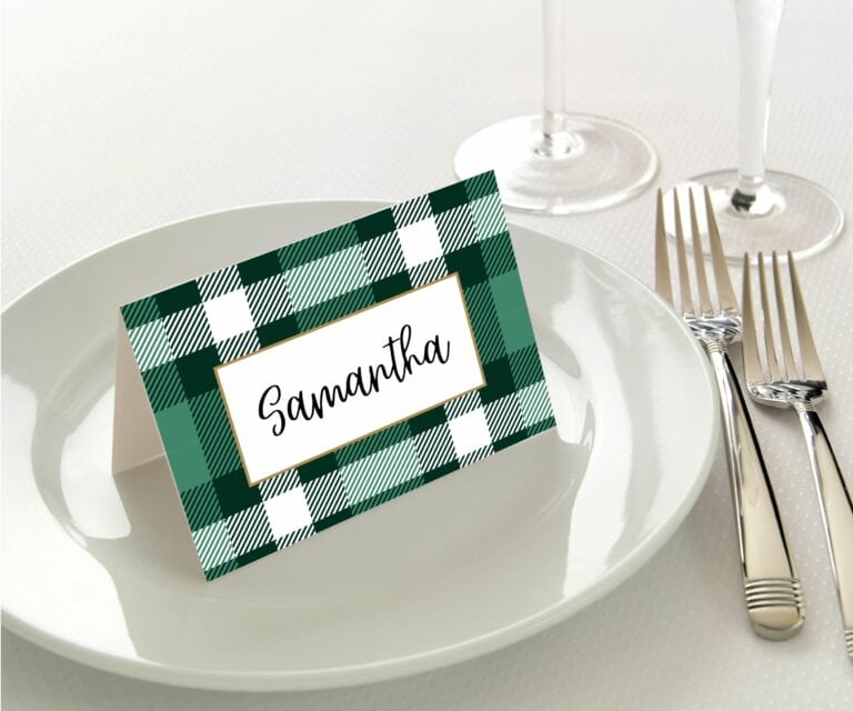 Manor Road Classic Plaid Green Placecards