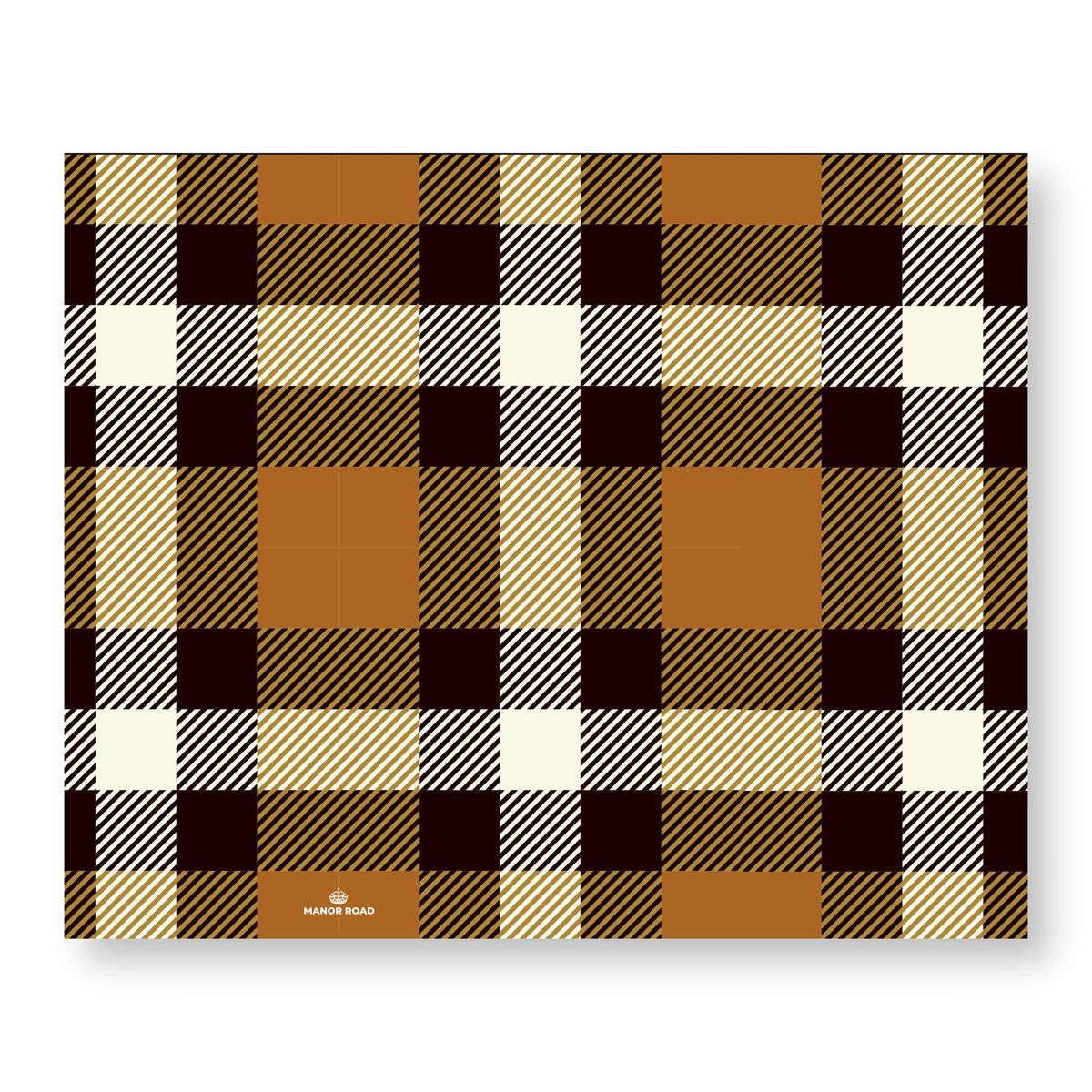 Manor Road Classic Plaid Tan Paper Placemat Pad