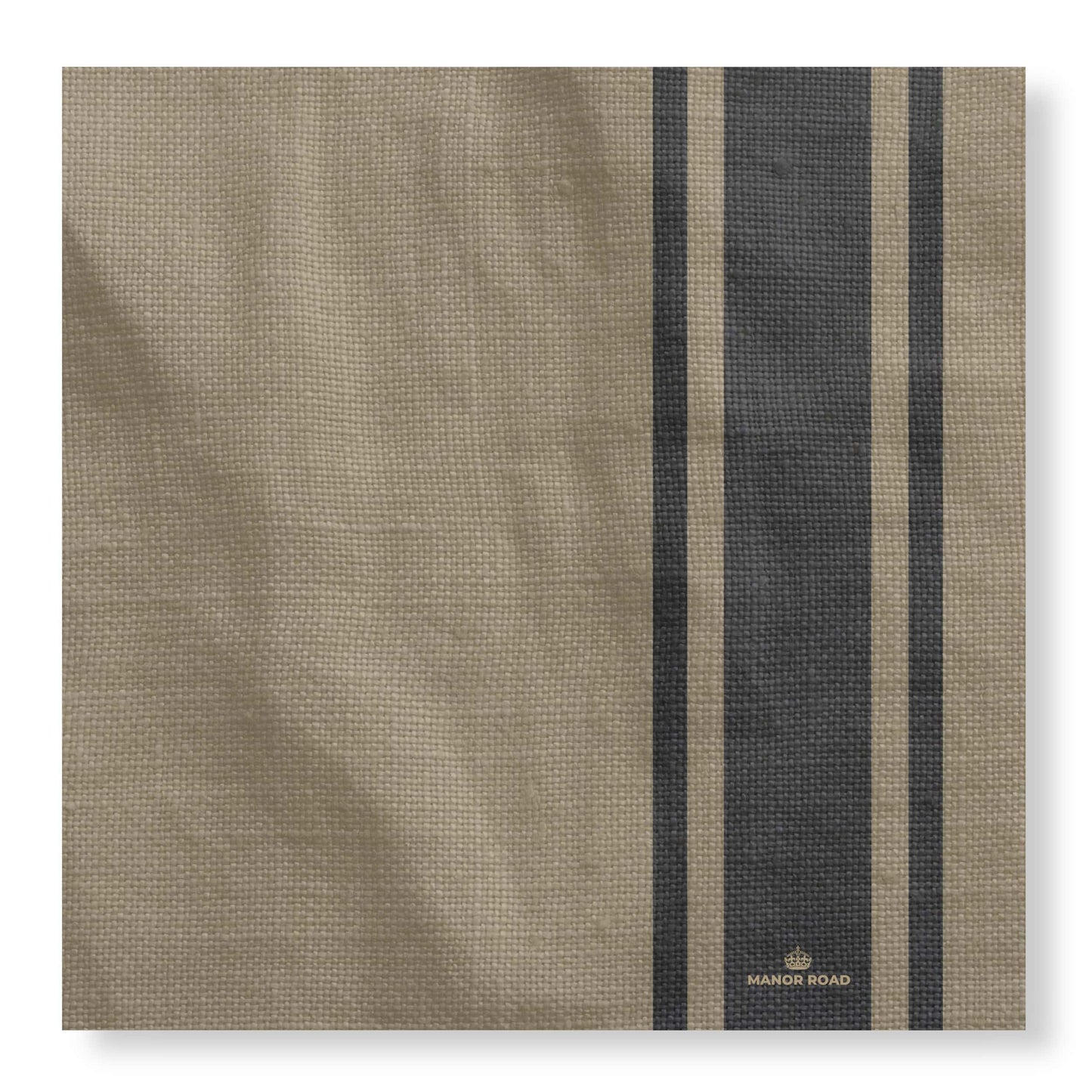 Manor Road Coffee Stripe Linen Cheese Board Presentation Cards