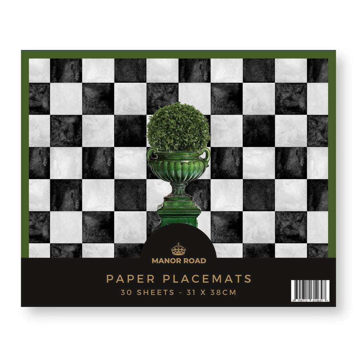 Manor Road Courtyard Green Paper Placemat Pad