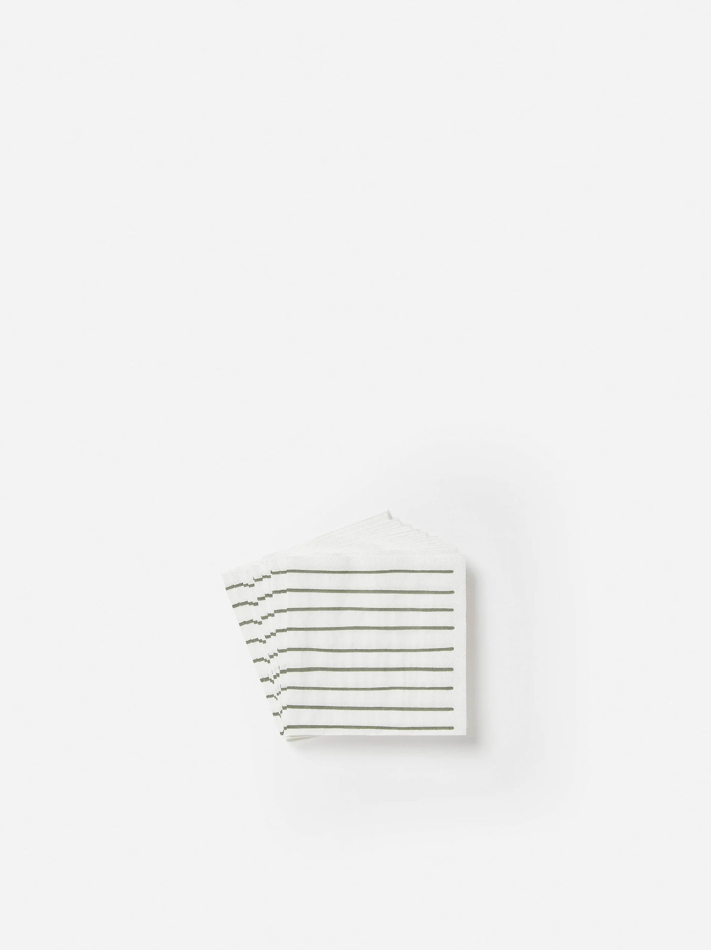 Citta Stripe White Olive Cocktail Napkins
