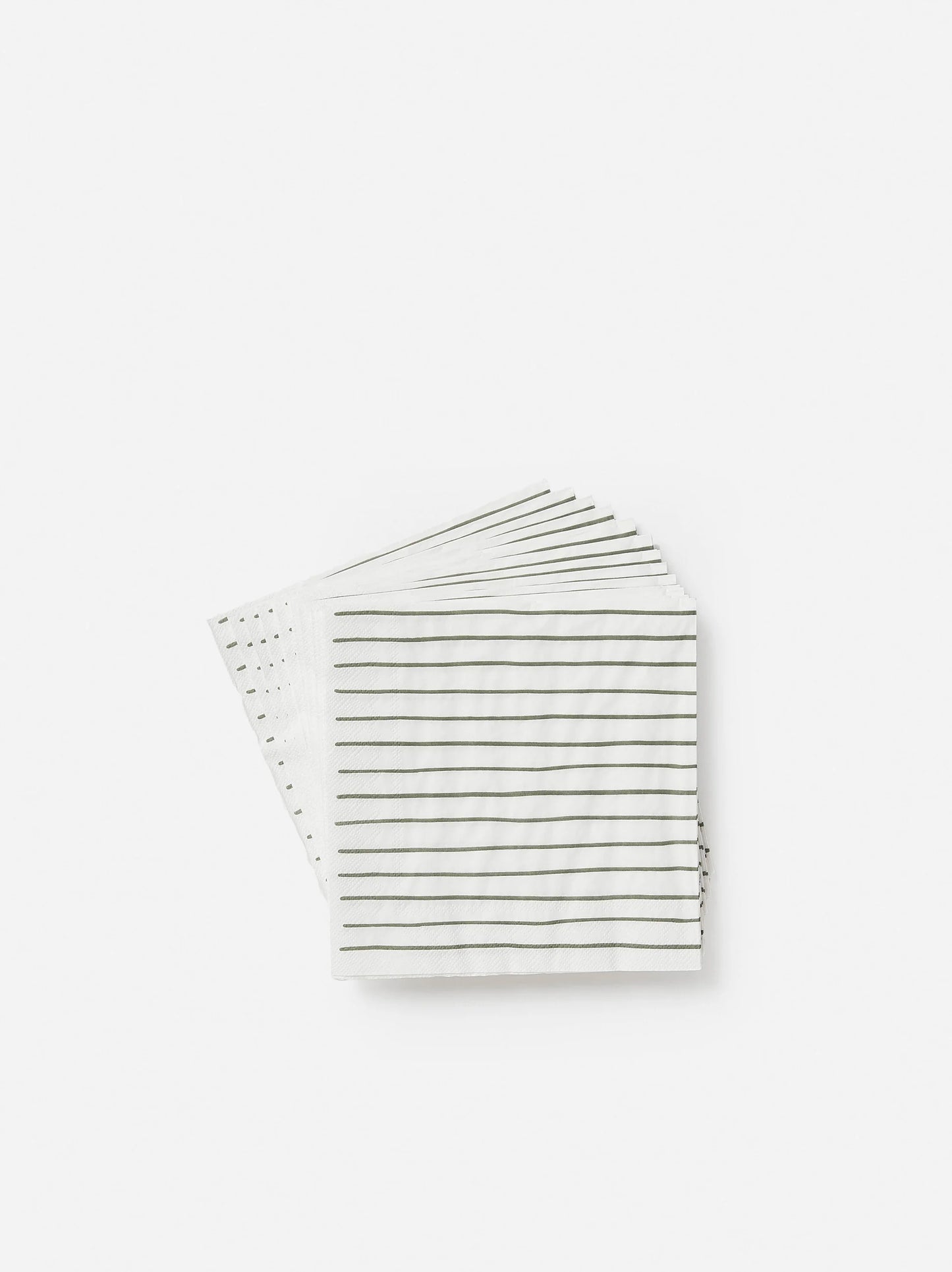 Citta Stripe White Olive Dinner Napkins