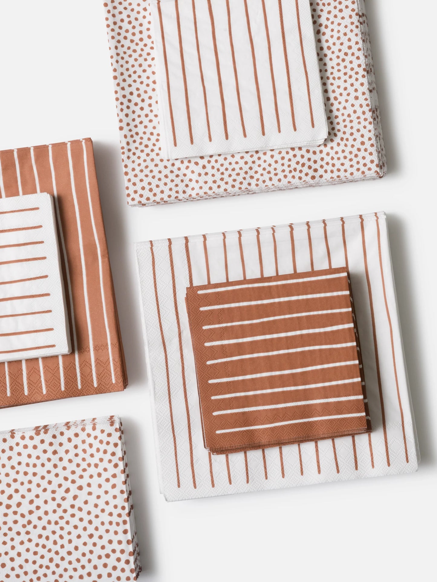 Citta Stripe Brick White Dinner Napkins