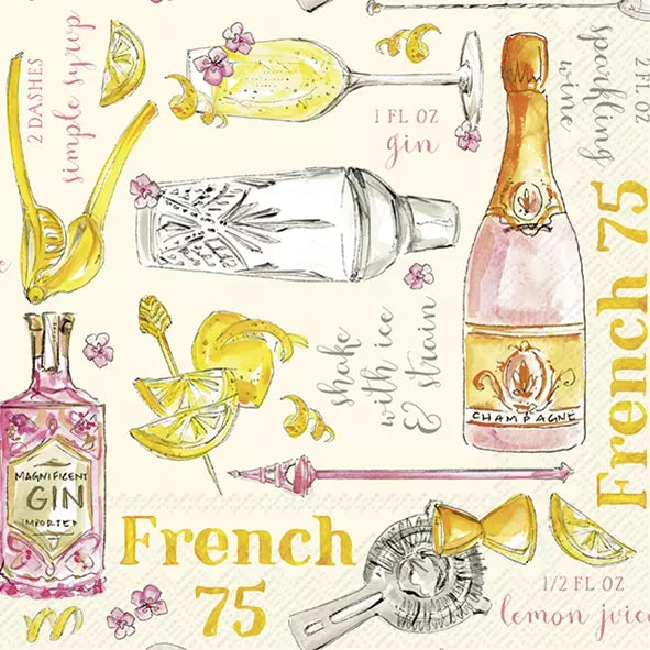 French 75 Cocktail Napkins