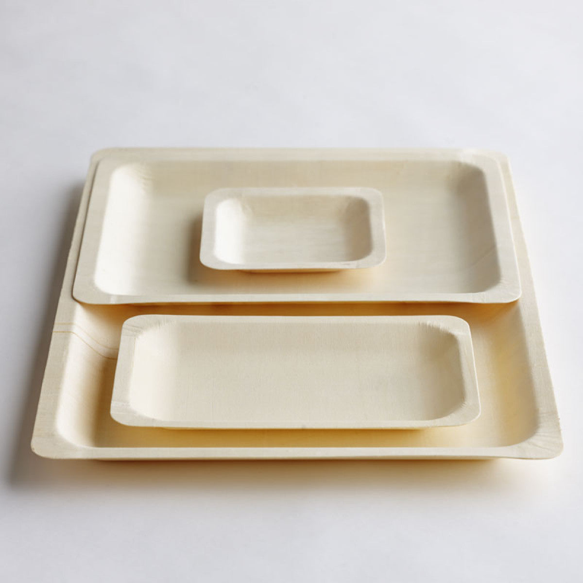 Green Bean Wooden Plate Rectangular 50pk