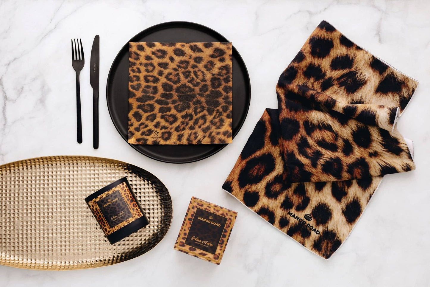 Manor Road Leopard Dinner Napkins