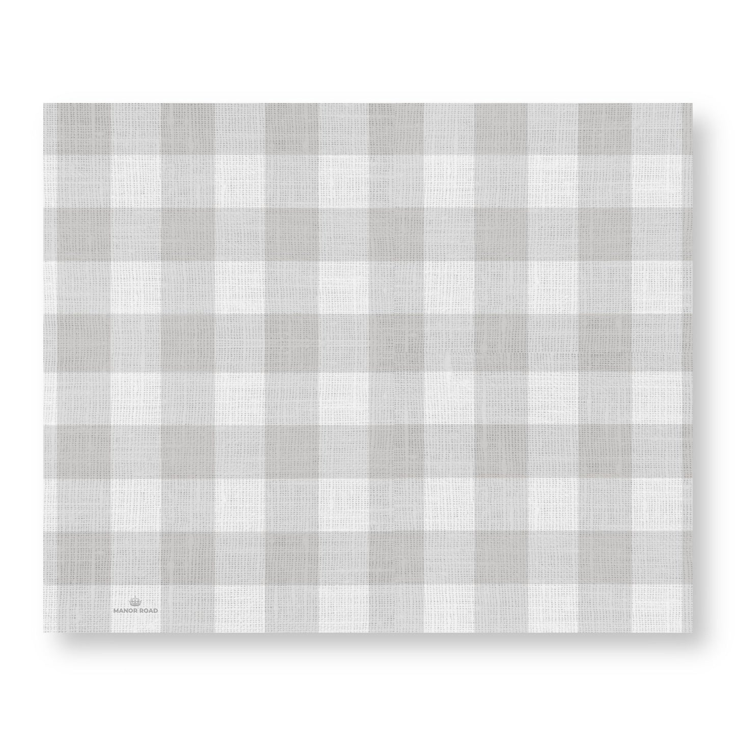 Manor Road Linen Gingham Soft Grey Paper Placemat Pad