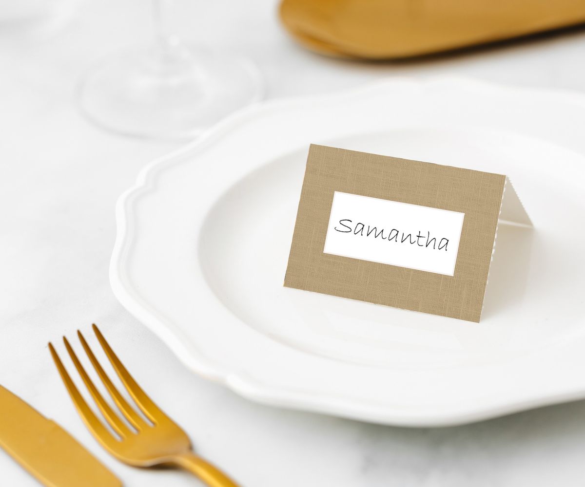 Manor Road Linen Gold Placecards