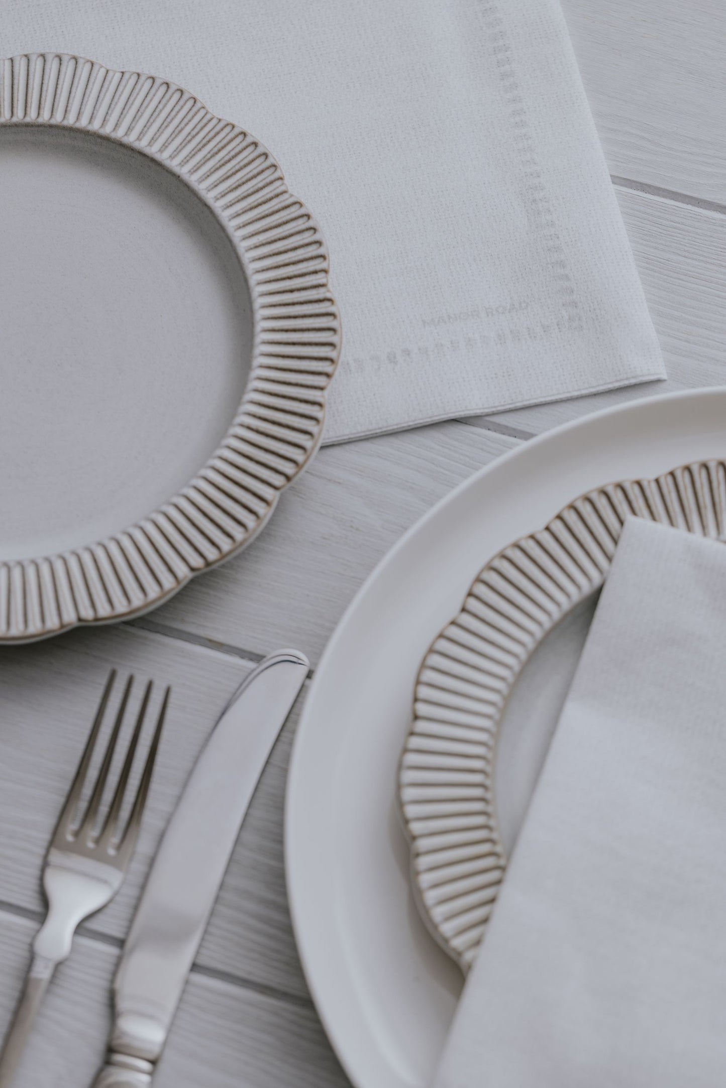 Manor Road Linen Hemstitch Natural Dinner Napkins