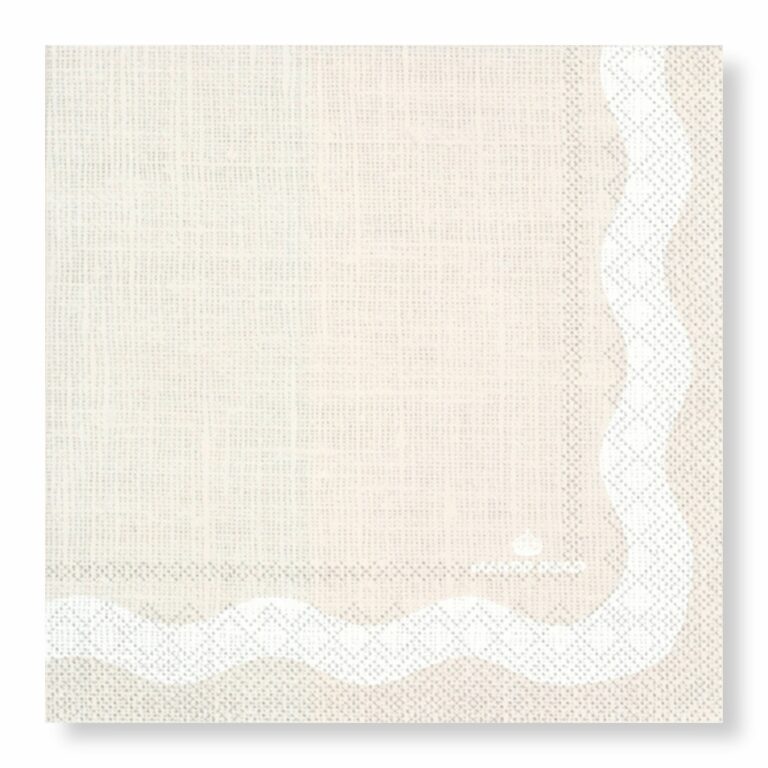 Manor Road Linen Wave Beige Cocktail Napkins