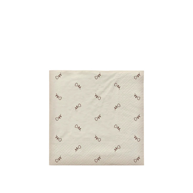 Broste Copenhagen Mai Off-White Black Luncheon Napkins