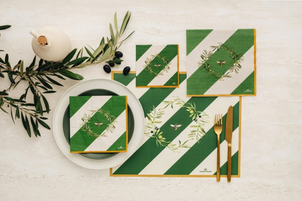 Manor Road Olive & Bee Paper Placemat Pad
