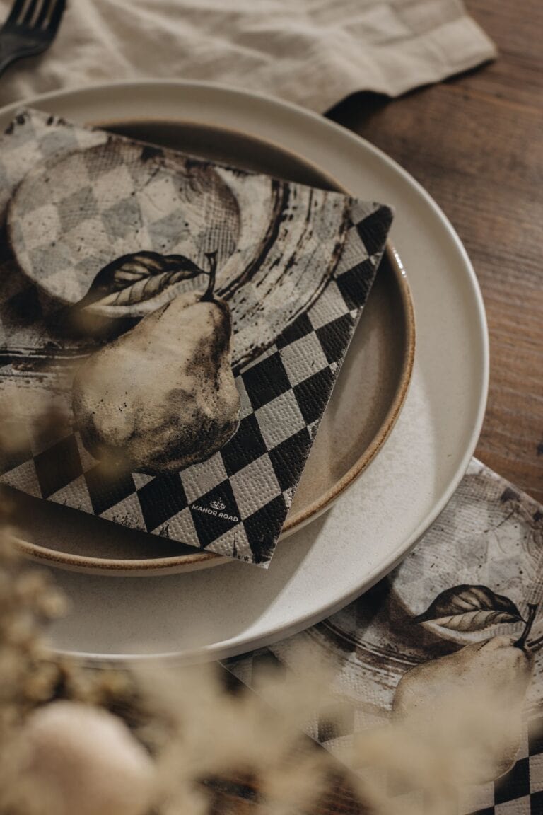 Manor Road Pear & Plate Cocktail Napkins