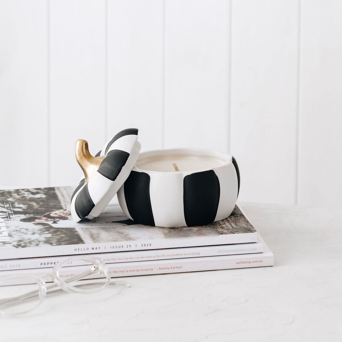 Manor Road Pompion Matte Stripe Candle