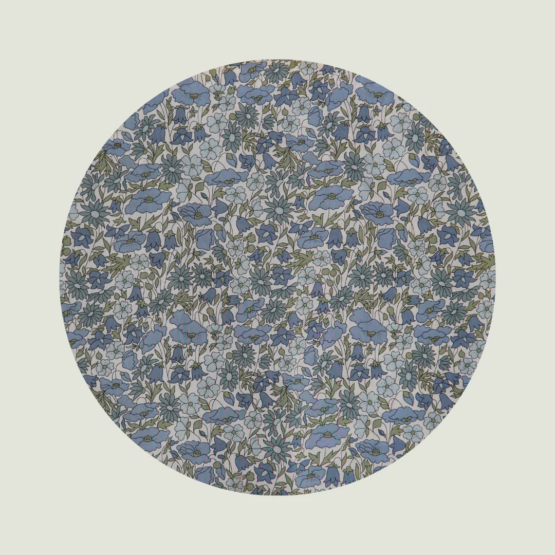 Little Acorn Poppy & Daisy Blue Liberty Hankie