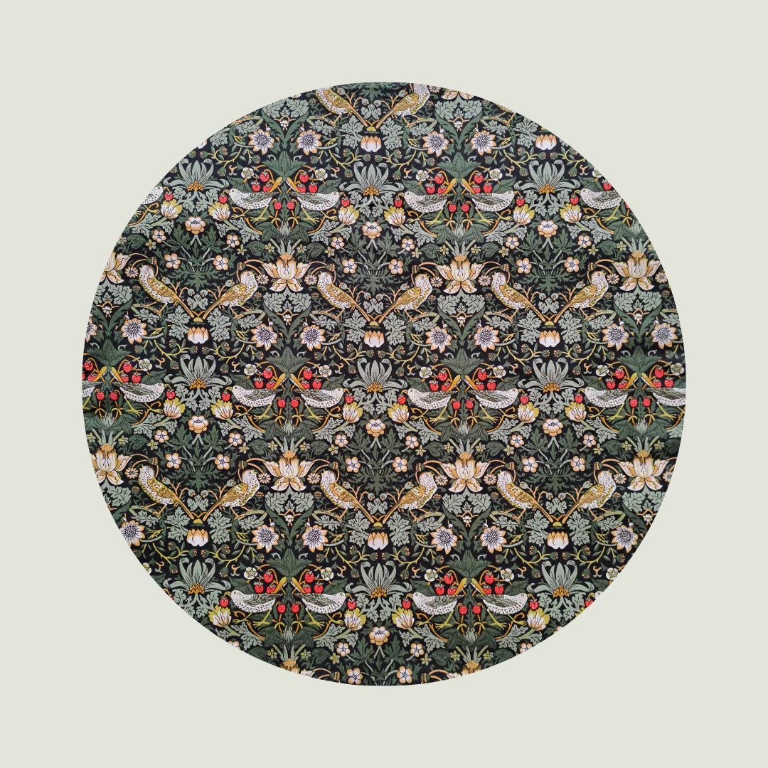 Little Acorn Strawberry Thief Dark Green Liberty Hankie