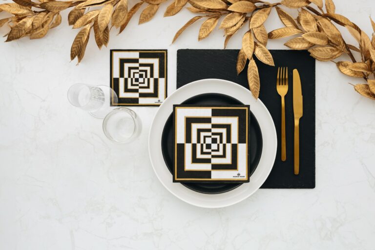 Manor Road Stripe Deco Luncheon Napkins