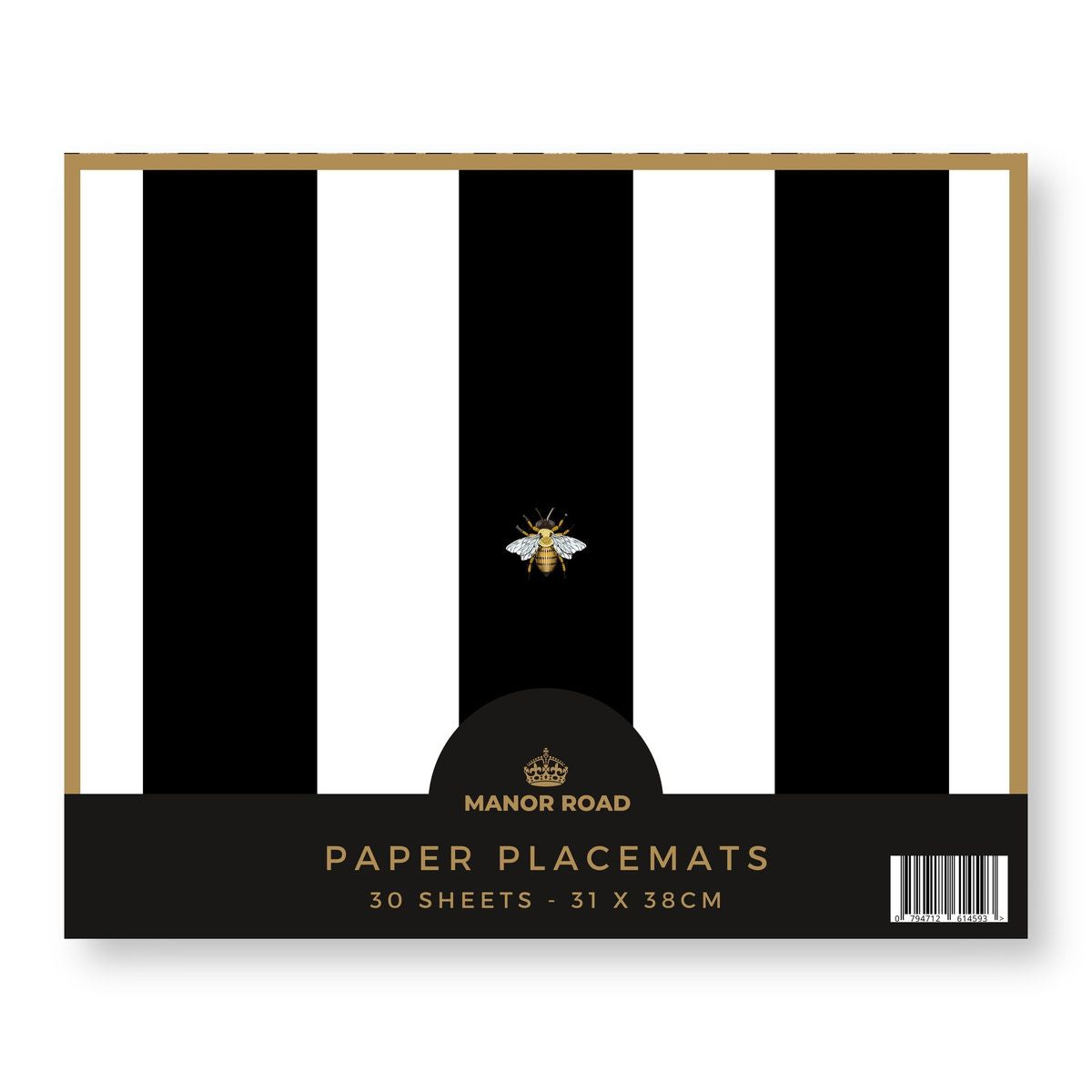Manor Road Striped Bee Paper Placemat Pad