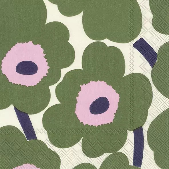 Marimekko Unikko Dark Green Luncheon Napkins