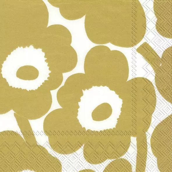 Marimekko Unikko White Gold Luncheon Napkins
