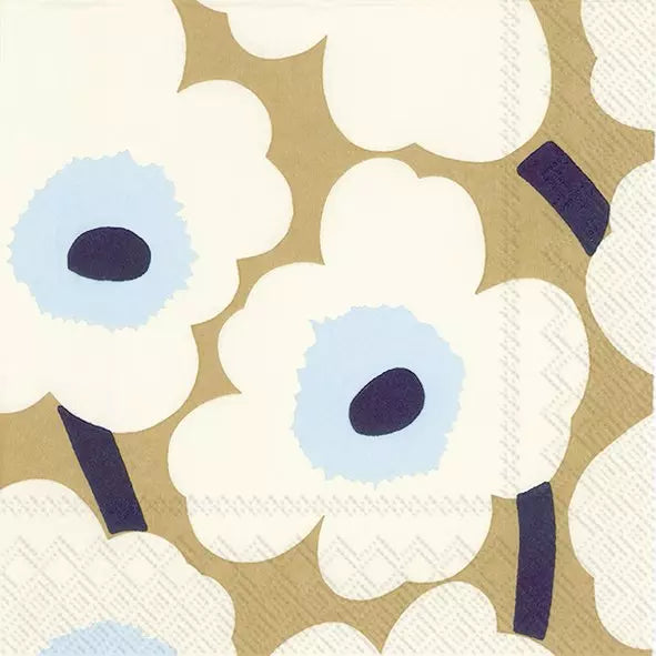 Marimekko Unikko Cream Gold Luncheon Napkins