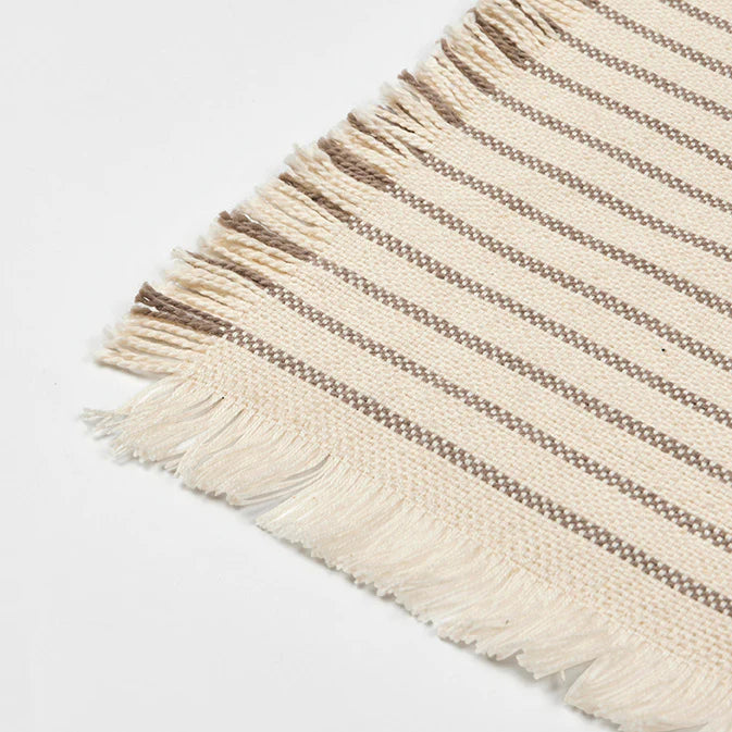 Broste Copenhagen Elouise Table Runner Off-White/Taupe