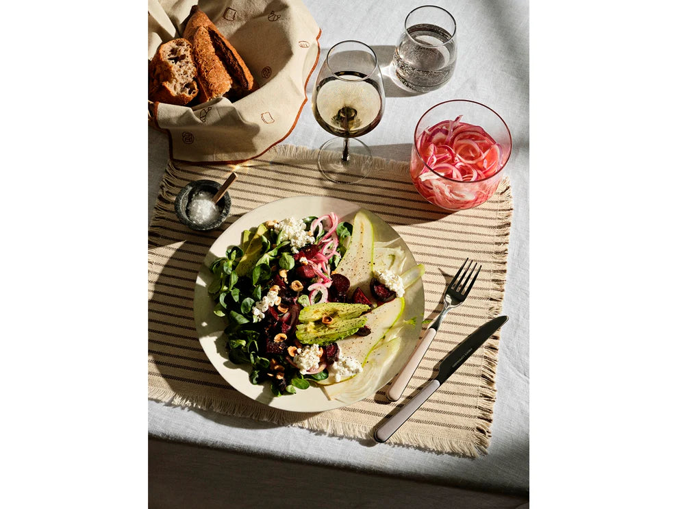 Broste Copenhagen Elouise Placemats White/Taupe set/2