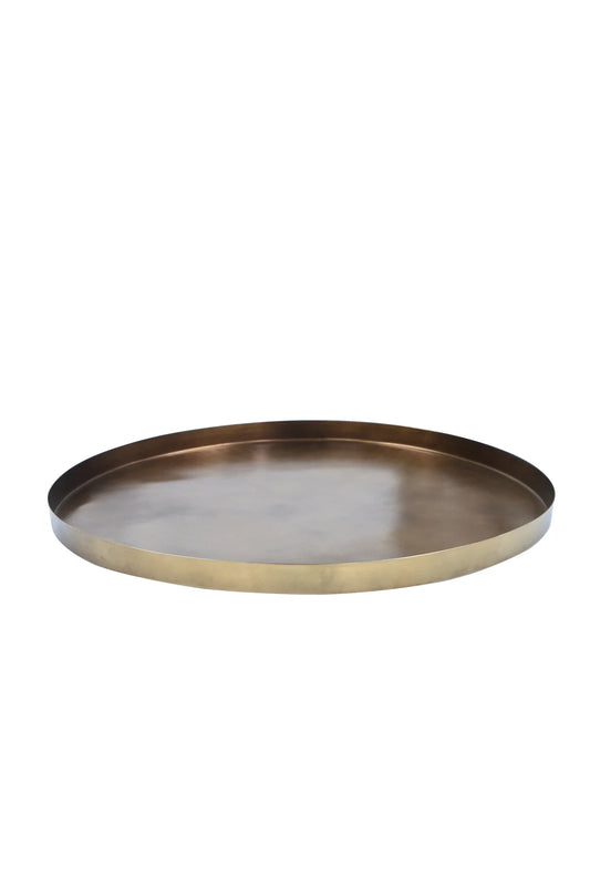 Elijah Round Tray Brass Finish