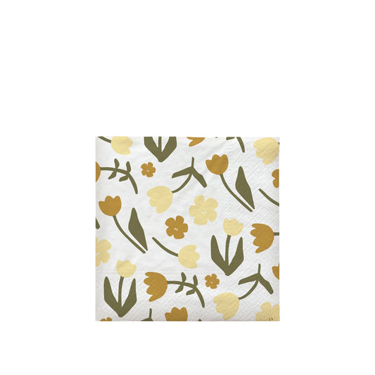 Broste Copenhagen Rosita White/Yellow Luncheon Napkins