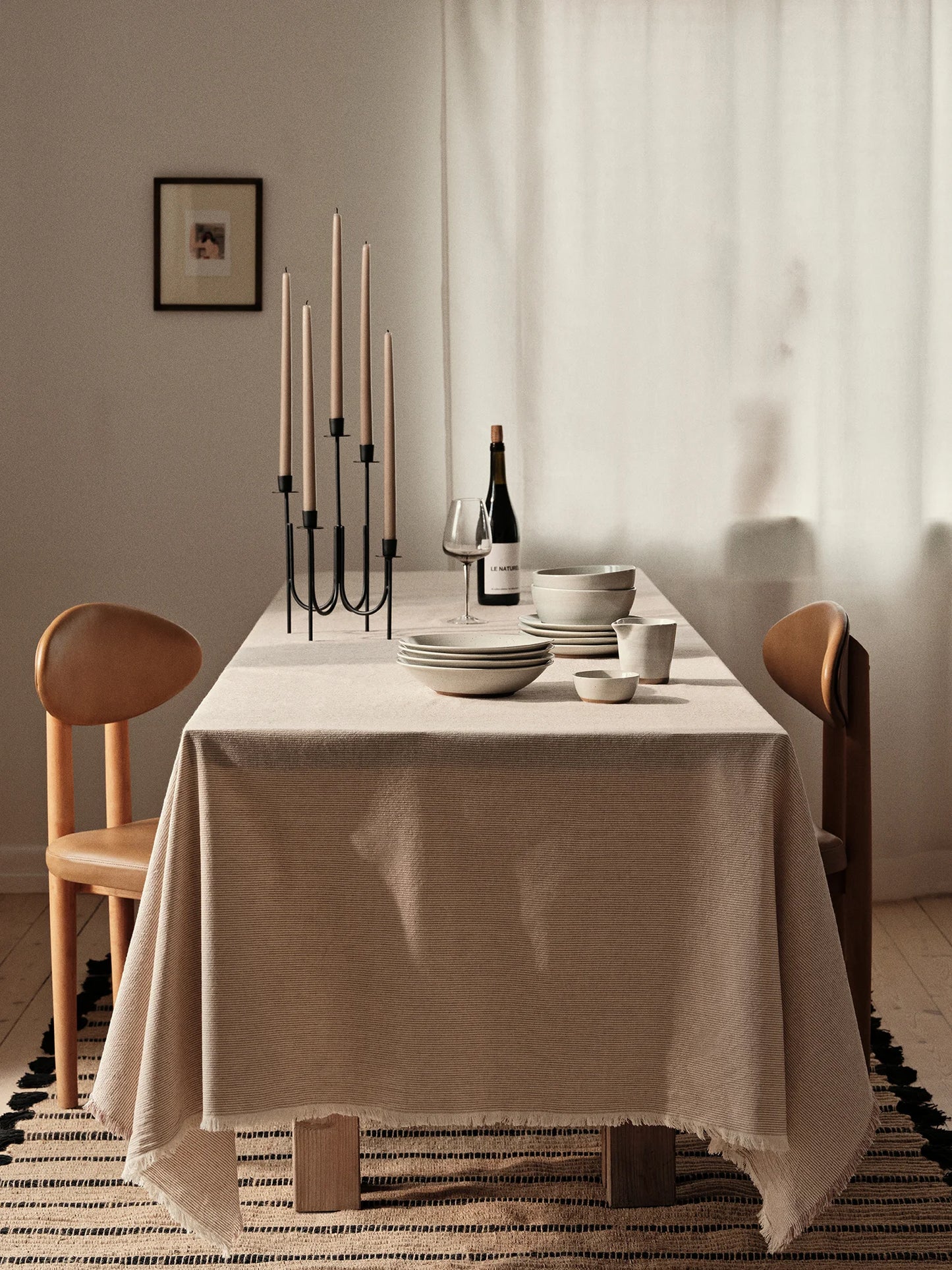 Broste Copenhagen Elouise Tablecloth Taupe 160x300