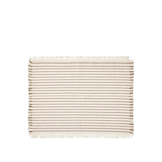 Broste Copenhagen Elouise Placemats White/Taupe set/2