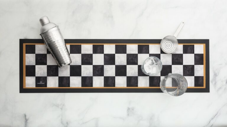 Manor Road Marble Check Large Bar Mat