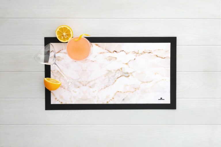 Manor Road Beige Marble Small Bar Mat