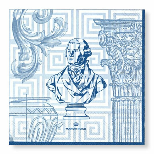 Manor Road Blue Greek Luncheon Napkins
