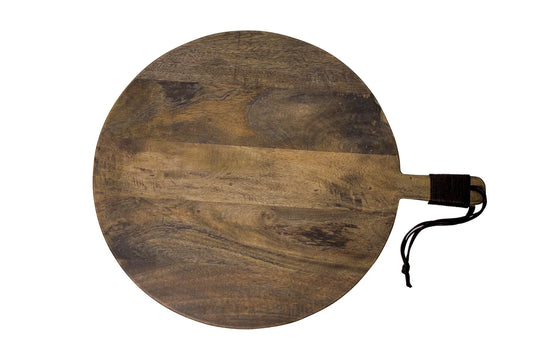 Round Board with Handle Grey Wash