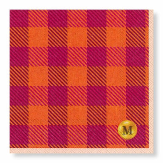 Manor Road Candy Gingham Cocktail Napkins
