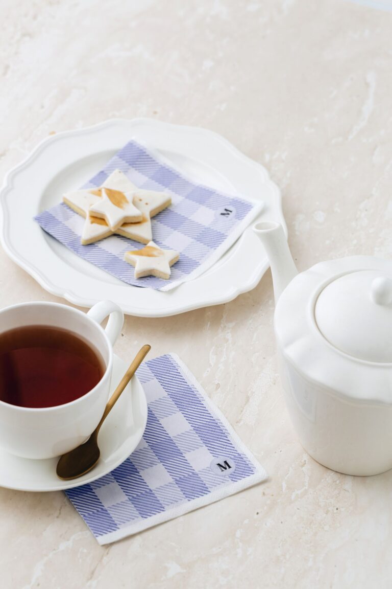 Manor Road Candy Gingham Lilac Cocktail Napkins
