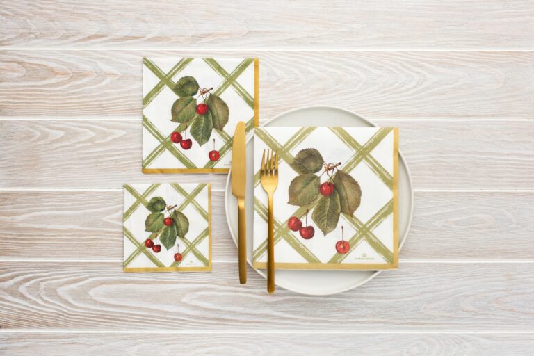 Manor Road Cherry Canvas Cocktail Napkins