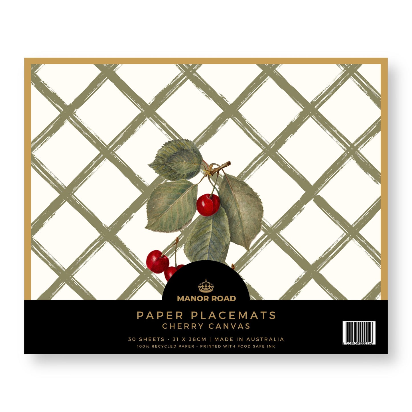 Manor Road Cherry Canvas Paper Placemat Pad