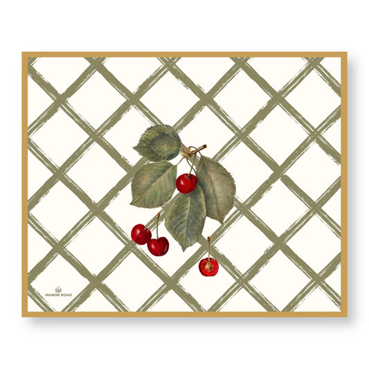 Manor Road Cherry Canvas Paper Placemat Pad