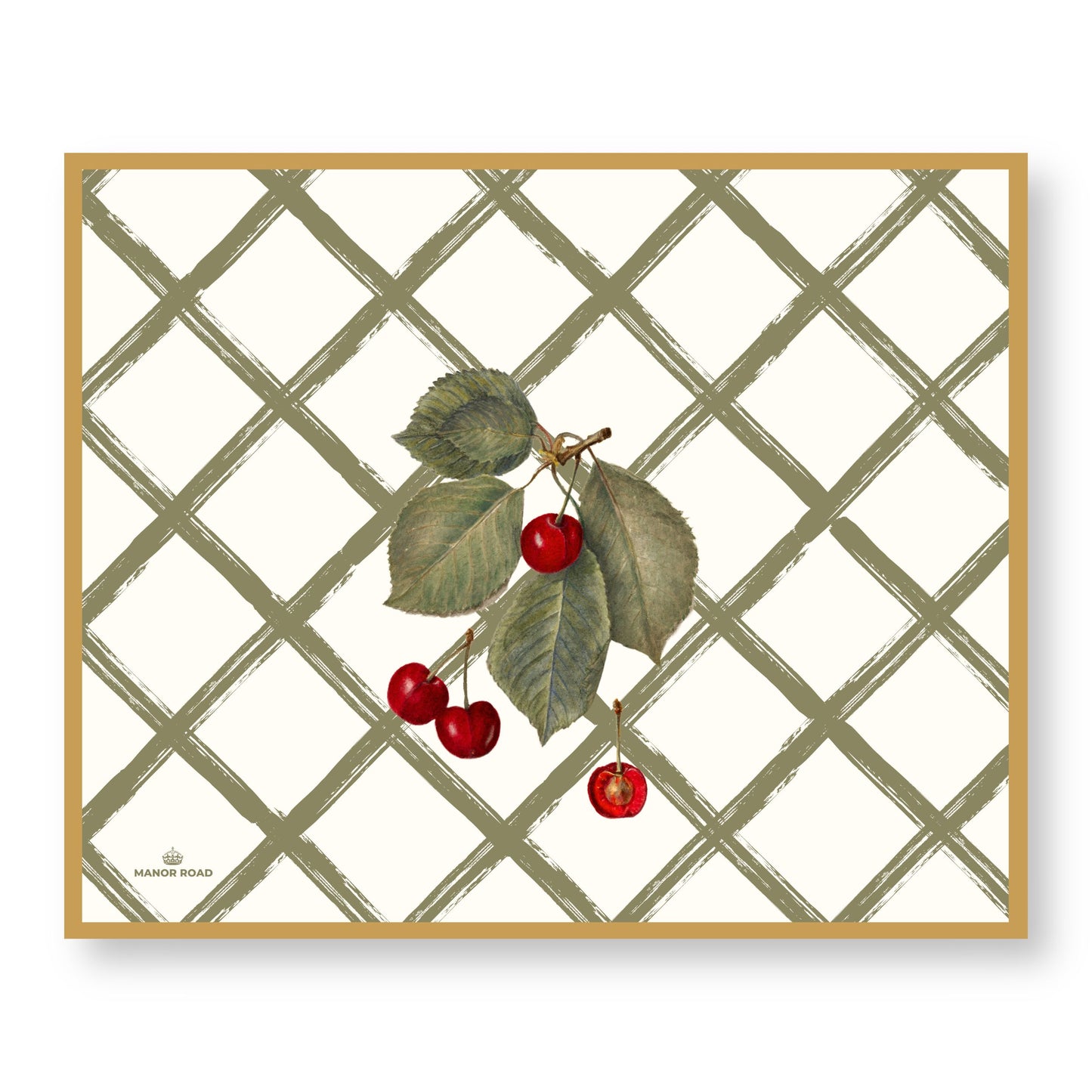 Manor Road Cherry Canvas Paper Placemat Pad