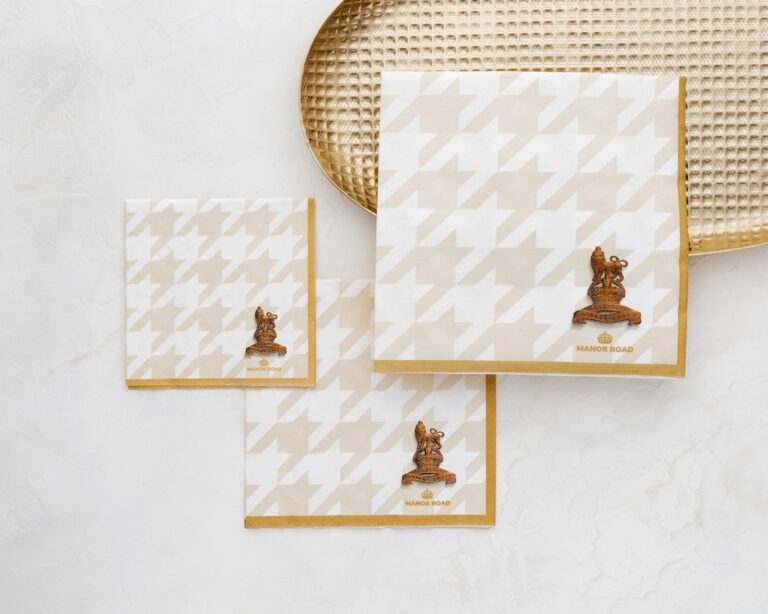 Manor Road Classic Houndstooth Luncheon Napkins