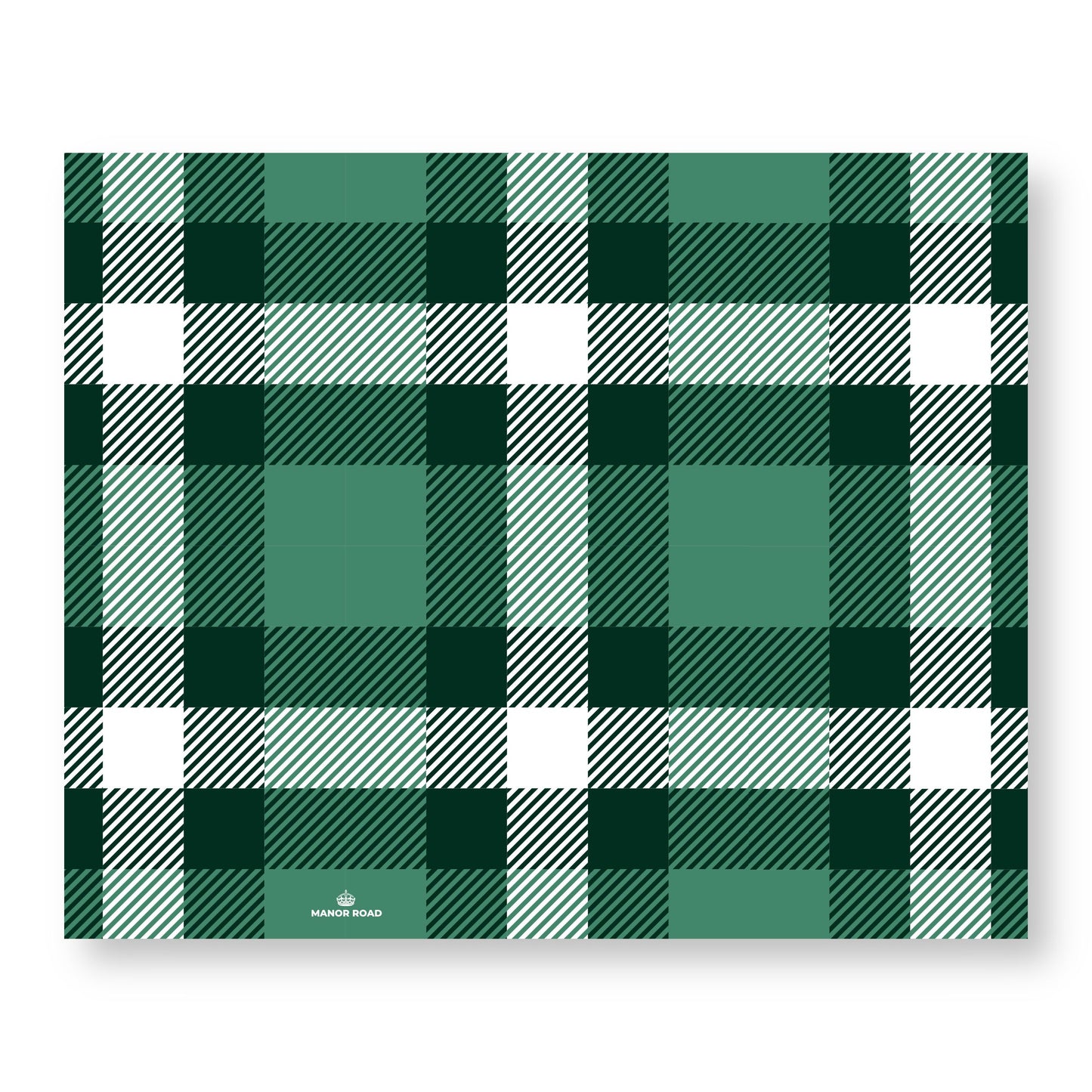Manor Road Classic Plaid Green Paper Placemat Pad
