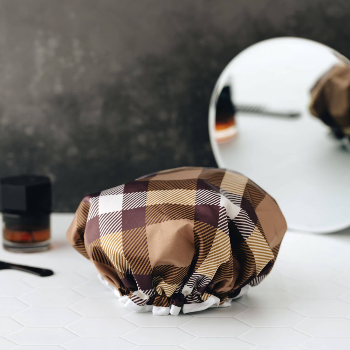 Manor Road Classic Plaid Shower Cap
