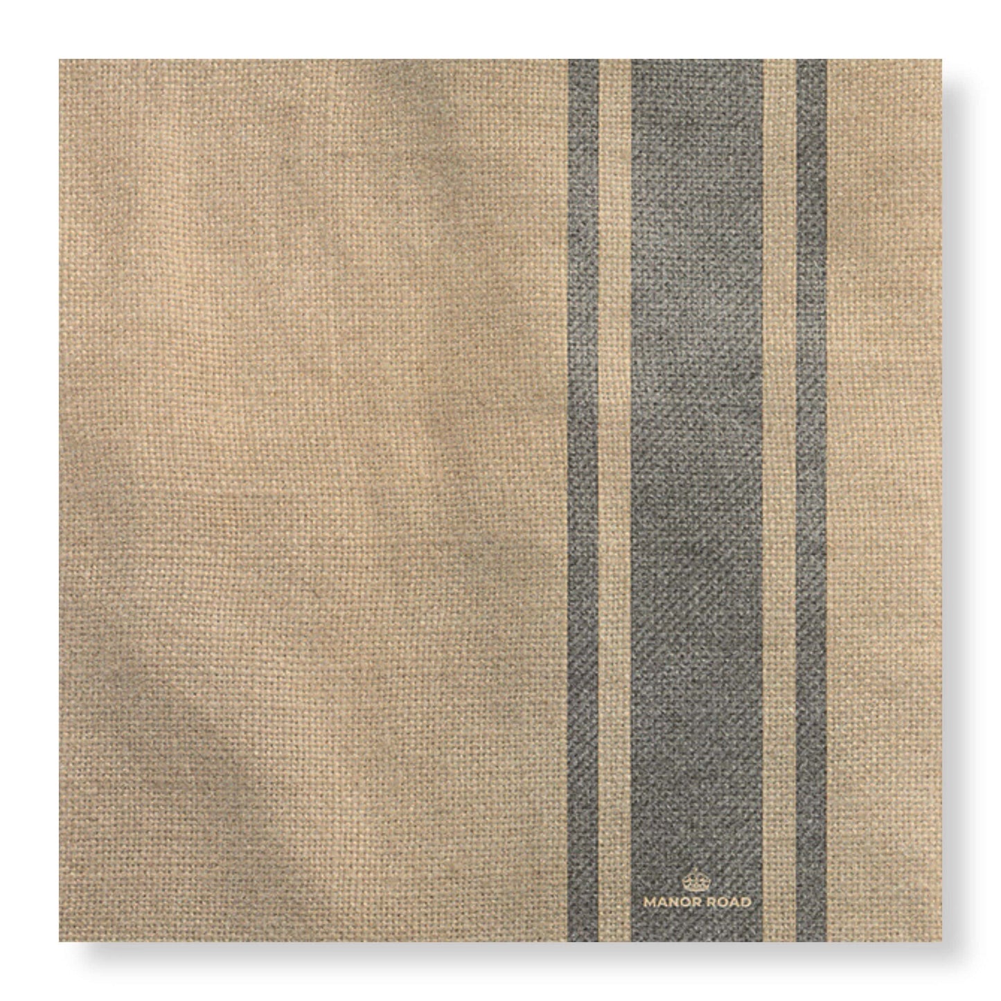Manor Road Coffee Stripe Linen Cocktail Napkins