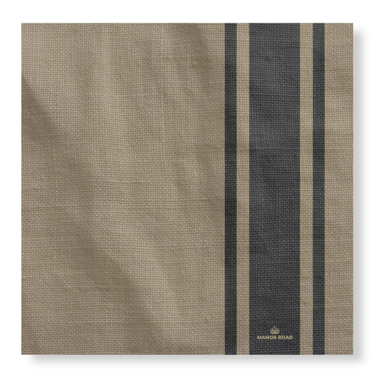 Manor Road Coffee Stripe Linen Cheese Board Presentation Cards