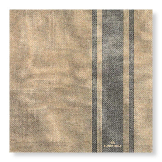 Manor Road Coffee Stripe Linen Dinner Napkins
